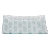 Basket Weave Design 9 Inch Glass Tray - Brown Box